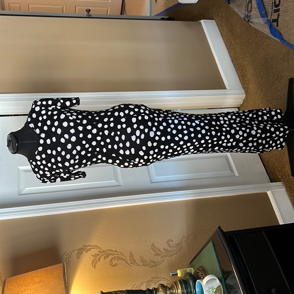 ASOS full length black and white dress